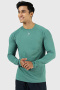 Fuaark Nz Core Fullsleeves T-shirt in pine green, casual long-sleeve shirt with a comfortable fit and simple design.