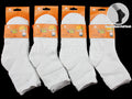 Set of 12 white kids' crew socks for ages 4-7, thin cotton fabric, by dealonlinenz, ideal for everyday wear.