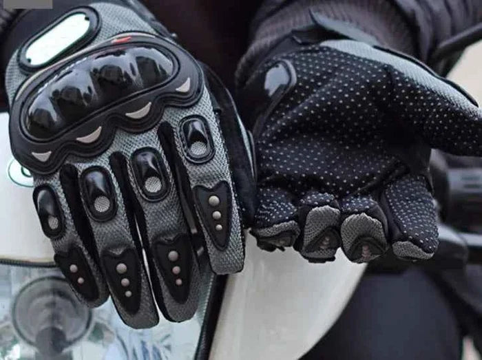 Black men's cycling gloves by Mead's Supply & Equipment Outfitters, showcasing protective motorcycle gloves designed for outdoor riding.