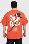 Orange Dapper oversized T-shirt by Fuaark Nz, premium cotton, relaxed fit, unisex streetwear, casual and comfortable.