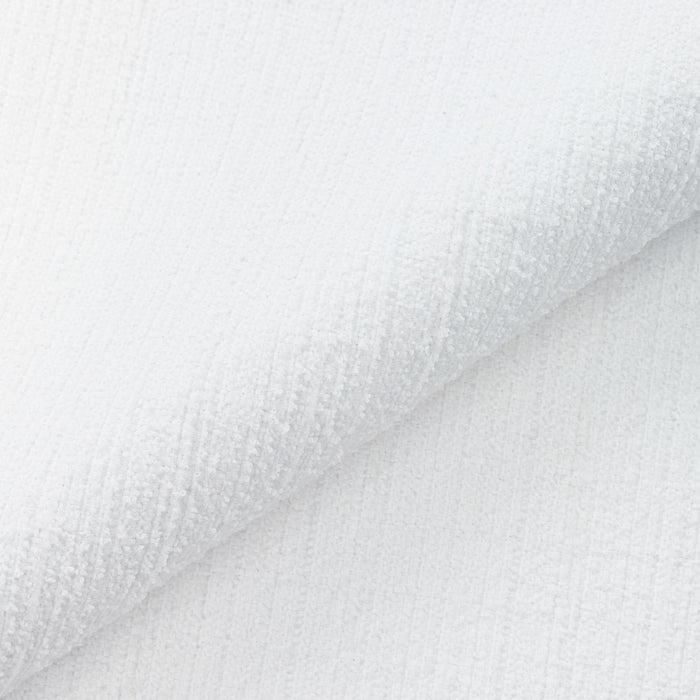 Close shot texture image of Crisp white outdoor-safe woven fabric with a soft luxurious texture