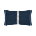 Navy outdoor pillow with solid texture, square size for sophisticated outdoor decor