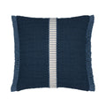 Navy outdoor pillow with solid texture, lumbar size for versatile outdoor styling