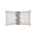 Taupe outdoor pillow with stripe pattern, lumbar size for transitional outdoor decor