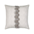 Taupe outdoor pillow with stripe pattern, square size for transitional outdoor decor