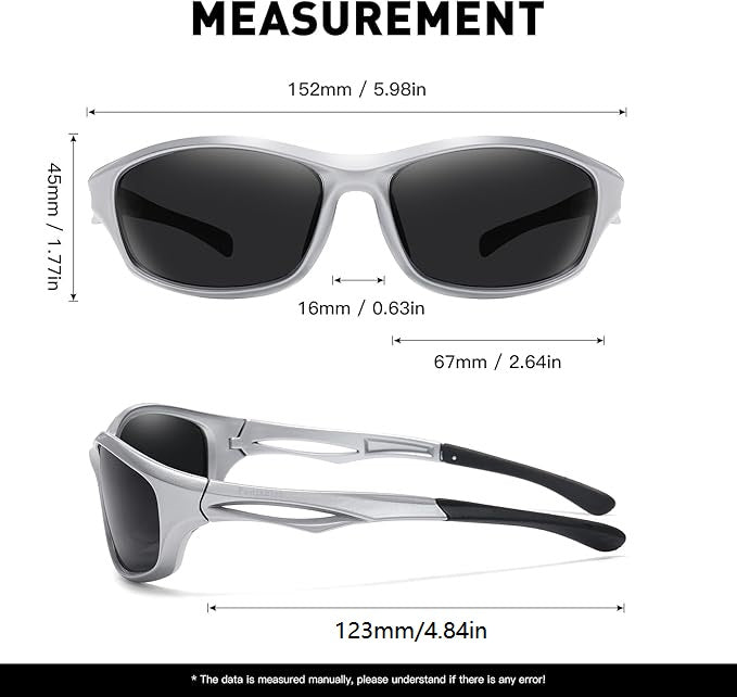 ECOTREK sports polarized sunglasses with lightweight frame for outdoor running, cycling, and driving, shown on a model.