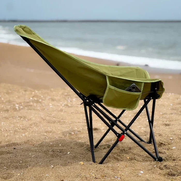ECOTREK three-position portable outdoor folding chair with armrests, compact and lightweight for camping or outdoor activities