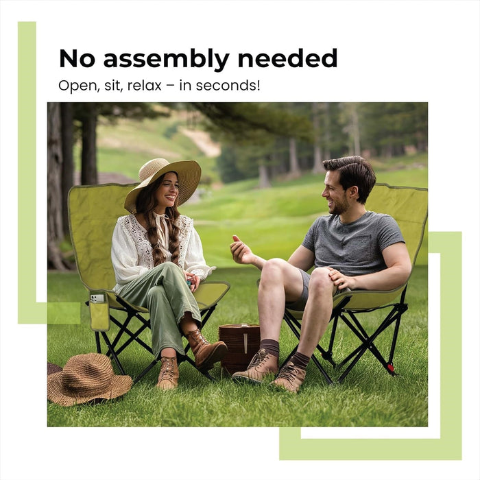 ECOTREK three-position portable outdoor chair with foldable design, featuring a sturdy frame and comfortable seating for outdoor use.