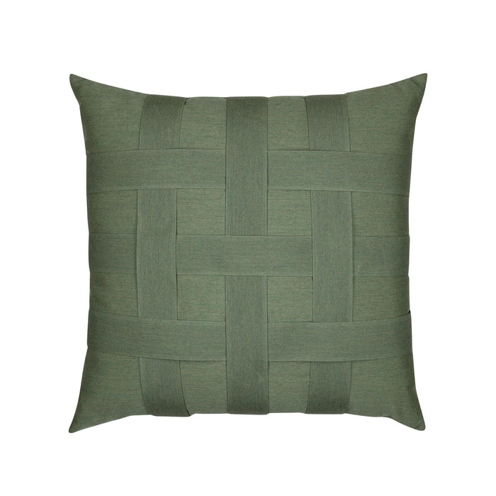 Deep green outdoor pillow for natural outdoor aesthetics by Elaine Smith