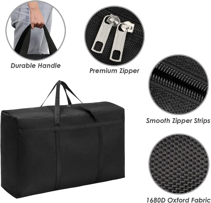 Extra large ECOTREK heavy-duty storage bag in black, 150L capacity, durable and spacious for organizing large items.