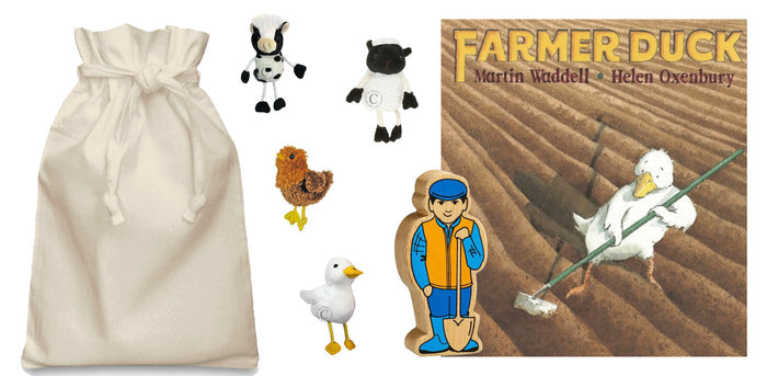 Farmer Duck Story Sack with Puppet Company Finger Puppets