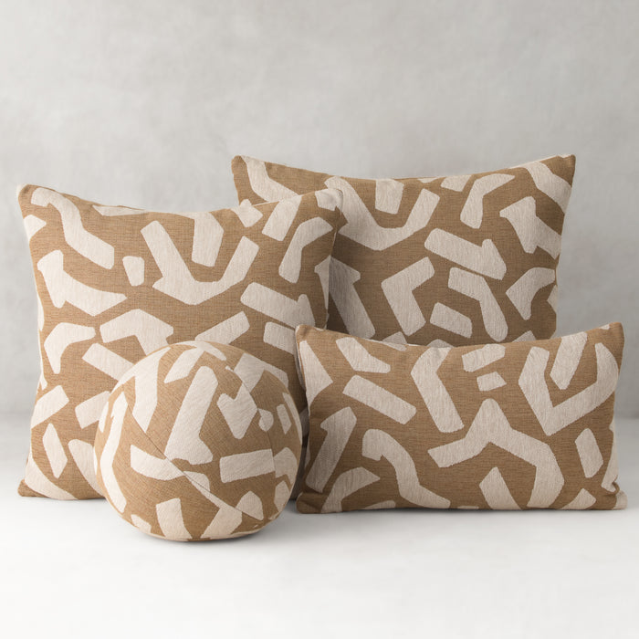 Set of four patterned pillows on a neutral background- outdoor safe by Elaine Smith