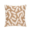 Caramel outdoor pillow with abstract pattern square size for bold patio decor by Elaine Smith