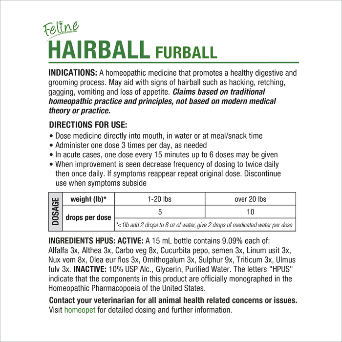 FELINE HAIRBALL FURBALL
