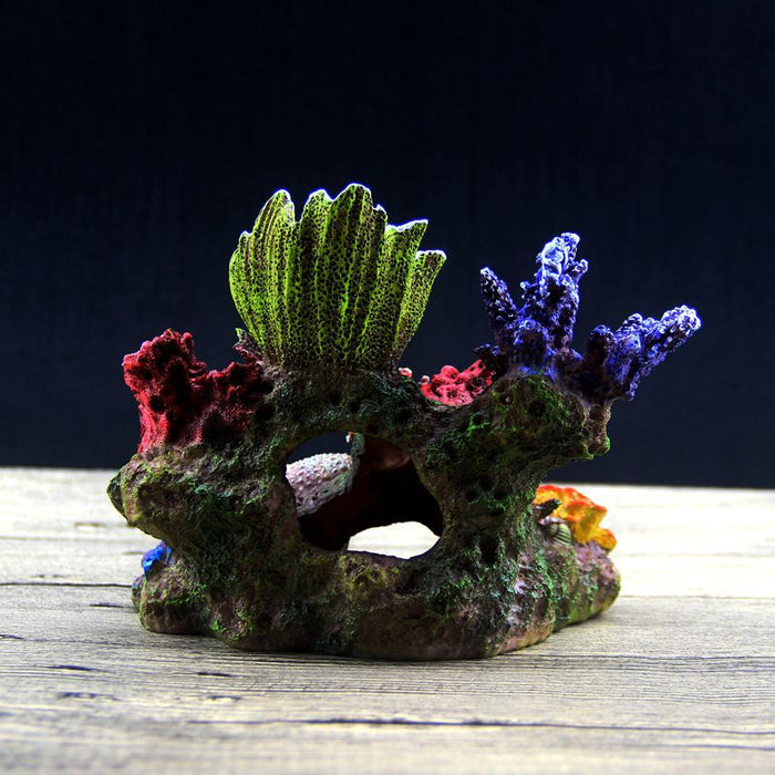 Colorful fish tank decoration featuring vibrant coral and sea plants for aquarium decoration by dealonlinenz.