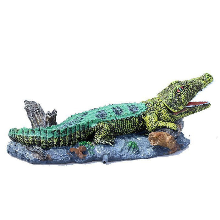 Dealonlinenz aquarium ornament featuring a detailed crocodile decoration for fish tanks and aquariums.