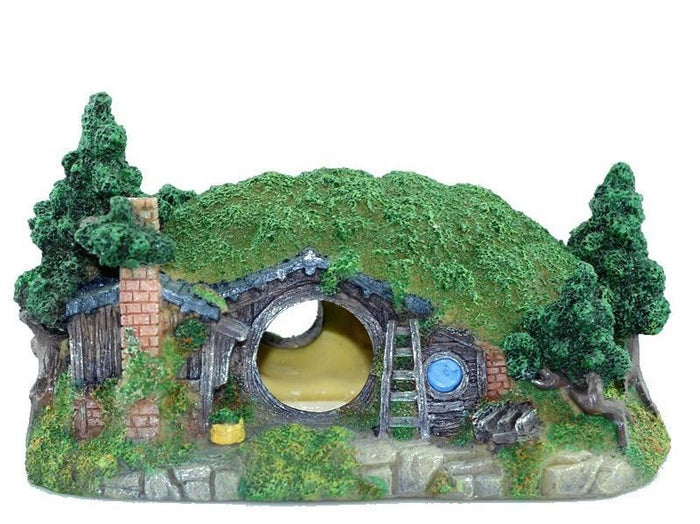 Small dealonlinenz fish tank decoration in the shape of a house, colorful aquarium ornament for freshwater or saltwater tanks.