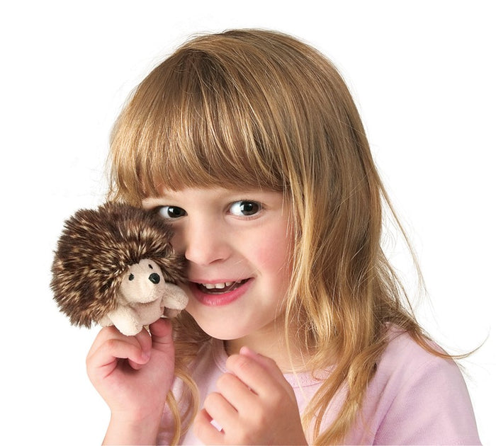 Folkmanis Mini Hedgehog Finger Puppet with Little Girl