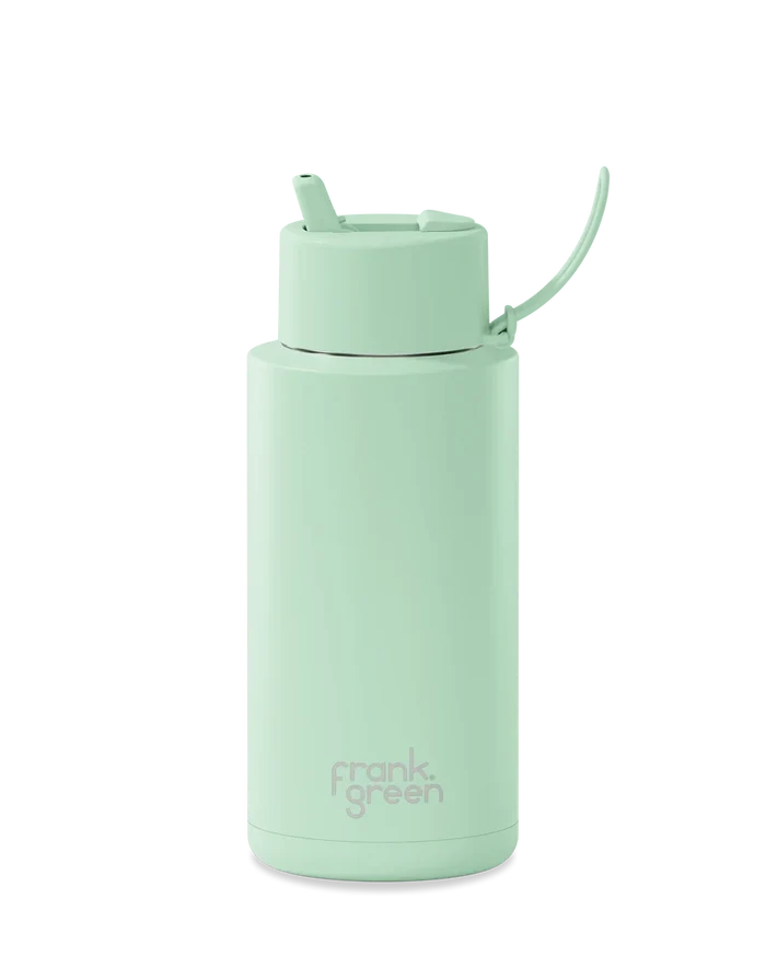 FRANK GREEN 34oz REUSABLE BOTTLE MINT GELATO FLIP STRAW LID