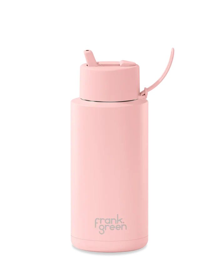 FRANK GREEN 34oz REUSABLE CUP BLUSHED FLIP STRAW LID