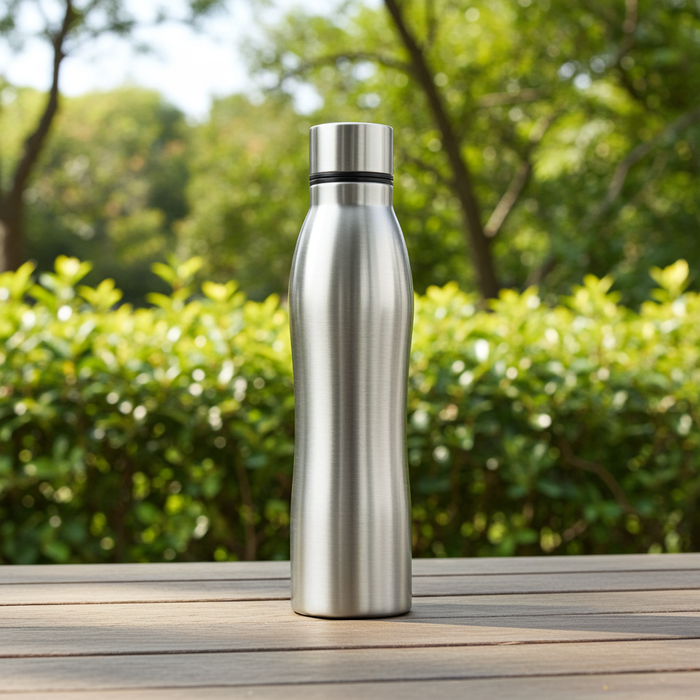 Nest & Stem Homewares stainless steel 1L drinking bottle with a 29cm x 8cm compact design and screw-top lid.