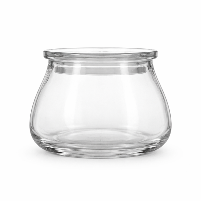 Clear glass storage jar by Nest & Stem Homewares with a 750ml capacity, featuring a sleek, minimalist design for kitchen organization.
