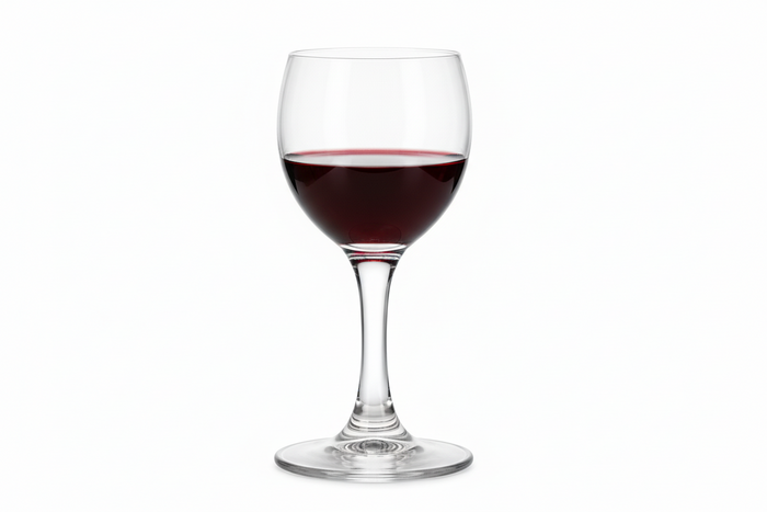 Clear cotton glass wine glass with 192ml capacity from Nest & Stem Homewares, showcasing elegant, transparent glassware for wine serving.