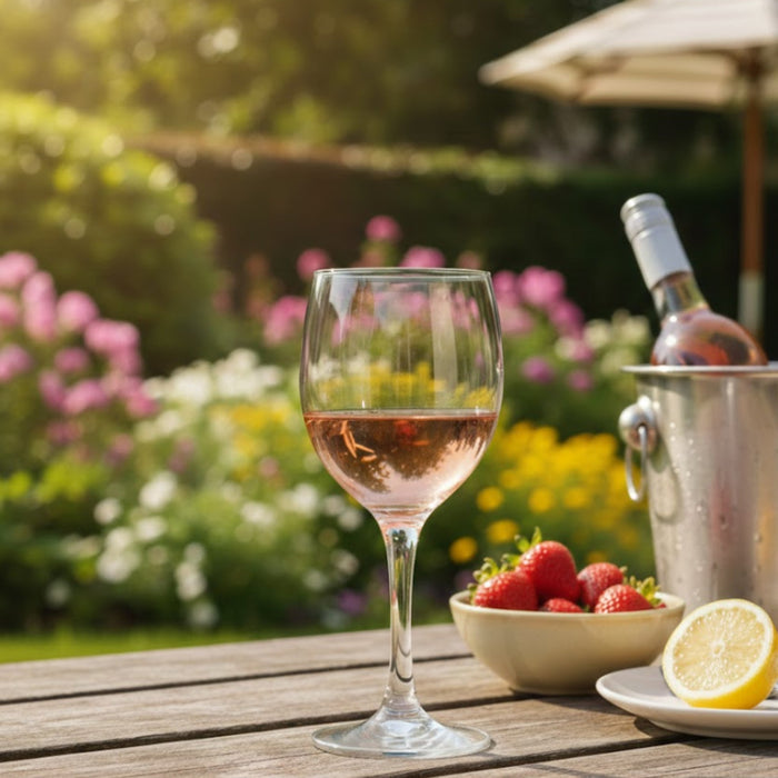 Clear Frankly Cotton wine glass by Nest & Stem Homewares, 325ml capacity, elegant stem design for serving wine.
