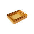 Set of Frankly cotton rattan and bamboo serving trays from Nest & Stem Homewares, showcasing stylish woven tray designs.