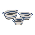 Nest & Stem Homewares Frankly Cotton striped woven storage baskets, set of two, featuring natural cotton and striped design.