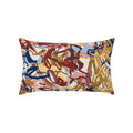 Red outdoor pillow with abstract pattern lumbar size for sophisticated patio decor