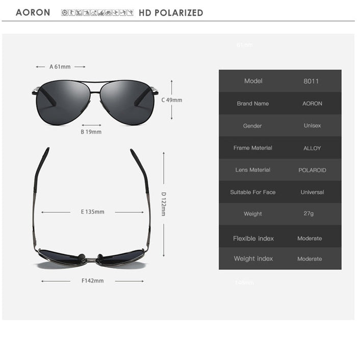 HD polarized sunglasses with anti-blue ray hydrophobic lenses in four colors, shown with protective case.