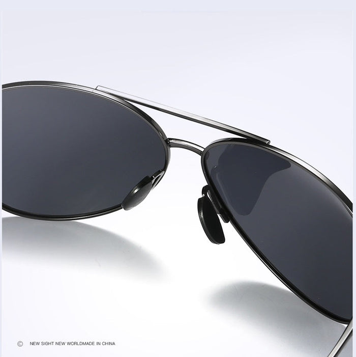 Polarized sunglasses with blue ray anti-hydrophobic lenses in four colors, featuring a protective case, by dealonline.co.nz