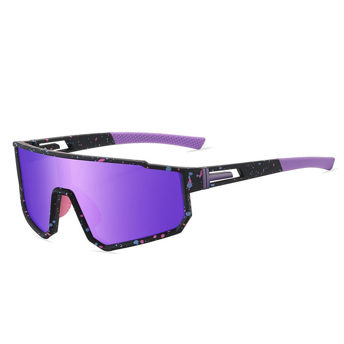 Blue HD polarized sports sunglasses with anti-blue ray and hydrophobic coating, designed for active outdoor use.