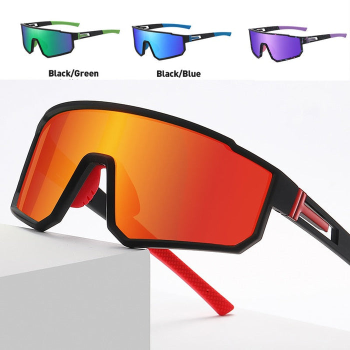 Blue HD polarized sports sunglasses with anti-blue ray and hydrophobic coating, designed for active outdoor use.