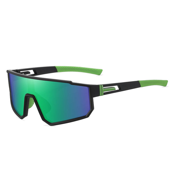 Blue HD polarized sports sunglasses with anti-blue ray and hydrophobic coating, ideal for outdoor activities.
