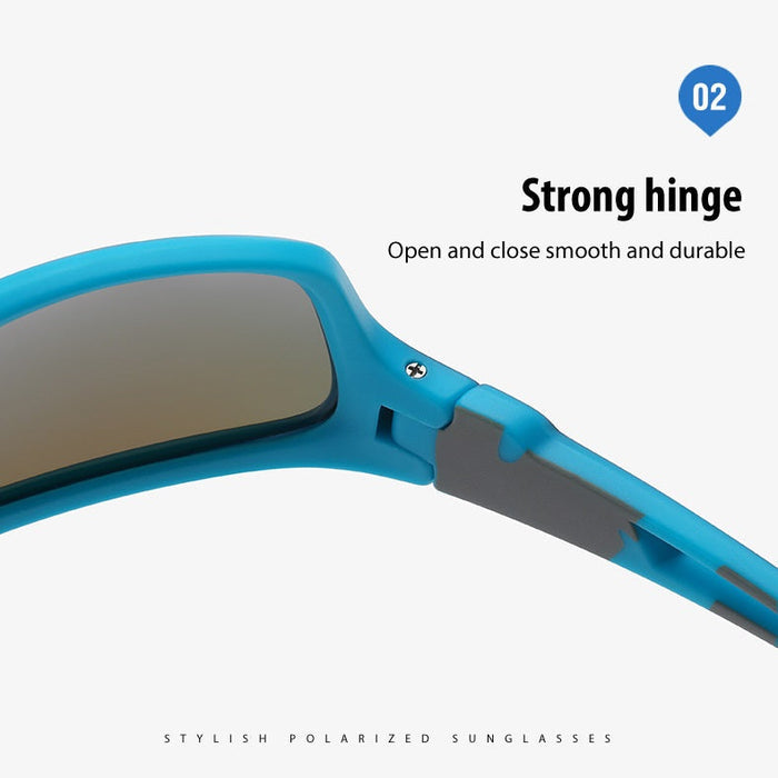 Dealonlinenz HD polarized sunglasses with anti-blue ray hydrophobic lenses, black frame, and sleek design.
