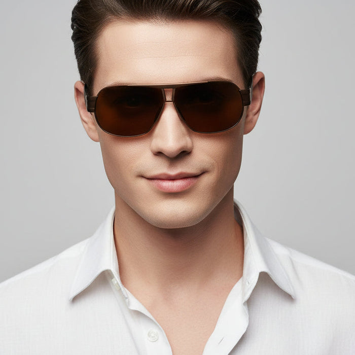 HD polarized sunglasses with anti-reflective, hydrophobic lenses from dealonline.co.nz, showing sleek black frame and tinted lenses.