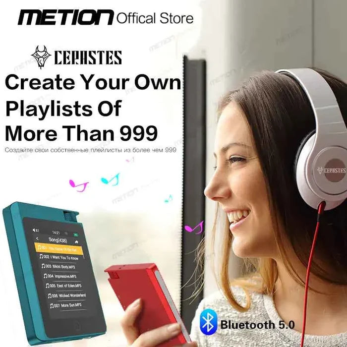 Mead's Supply HiFi lossless MP3 player with Bluetooth 5.0, 2.8-inch screen, 16GB storage, portable outdoor electronics.