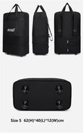 ECOTREK high-capacity foldable storage bag with wheels, airline checked luggage, durable and spacious for travel storage needs.