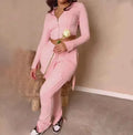 High-waist pink women's utility cargo pants with wide legs, multiple pockets, and drawstring waist from Mead's Supply & Equipment Outfitters