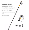 Black ECOTREK foldable hiking pole made of 7075 aluminum, adjustable from 110 to 135 cm, suitable for trekking and outdoor hiking.
