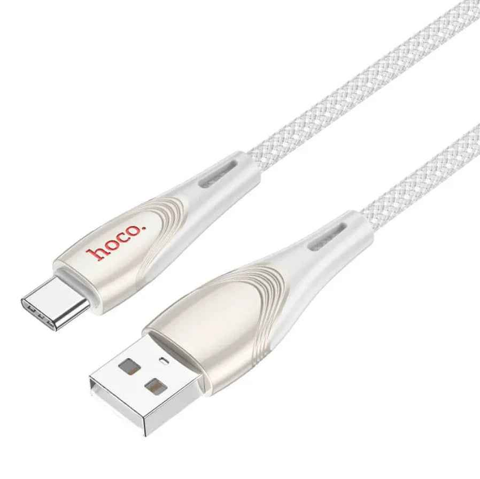 Techplus HOCO U133 USB-C fast charging cable, 1.2m braided design, compatible with fast charging devices, durable and reliable.