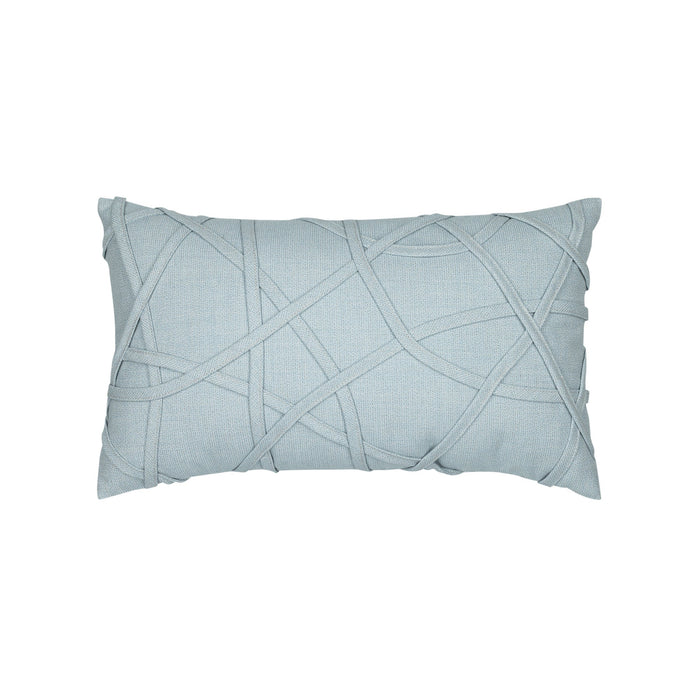 light blue outdoor pillow with solid texture lumbar size for refreshing patio decor