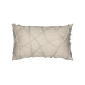 Linen outdoor pillow with solid texture lumbar size for warm patio decor