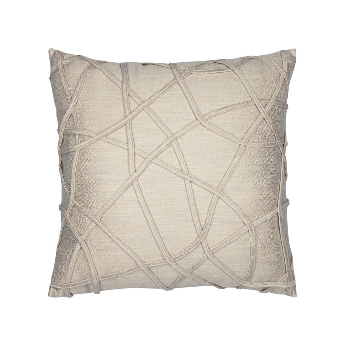 Linen outdoor pillow with quilted design square size for elegant patio decor