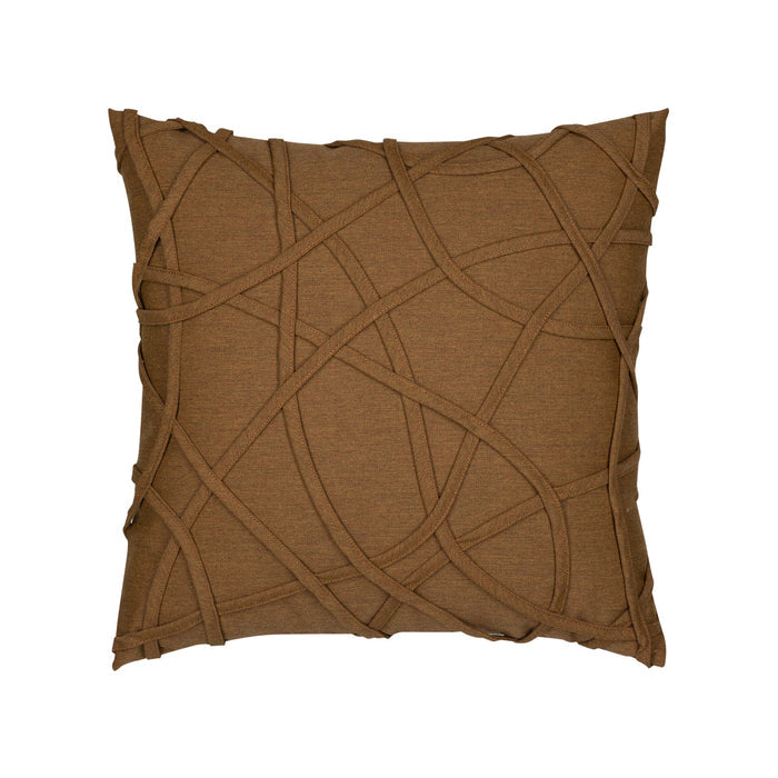 Rust outdoor pillow with solid texture square size for classic patio decor by Elaine Smith