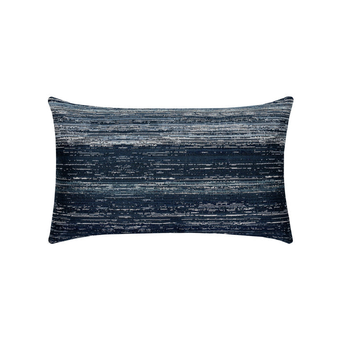 Blue striped ombre pillow in lumbar size for coastal indoor and outdoor decor
