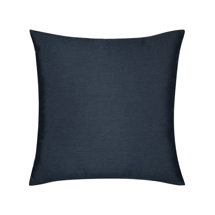 Back image of Indigo outdoor pillow with diamond lattice rope pattern square size for elegant patio decor