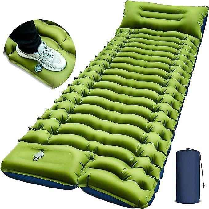 Gray inflatable camping mattress by Mead's Supply & Equipment Outfitters, 190x68x10cm, perfect for outdoor camping comfort.